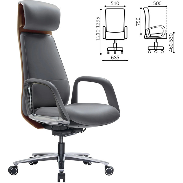 Кресло HAWASAN EX-820 (экокожа, графит/коричневый)