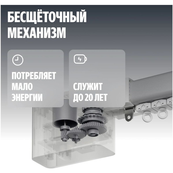 Умный карниз для штор Яндекс YNDX-00591 1.8-3.0м  работает с Алисой, Zigbee