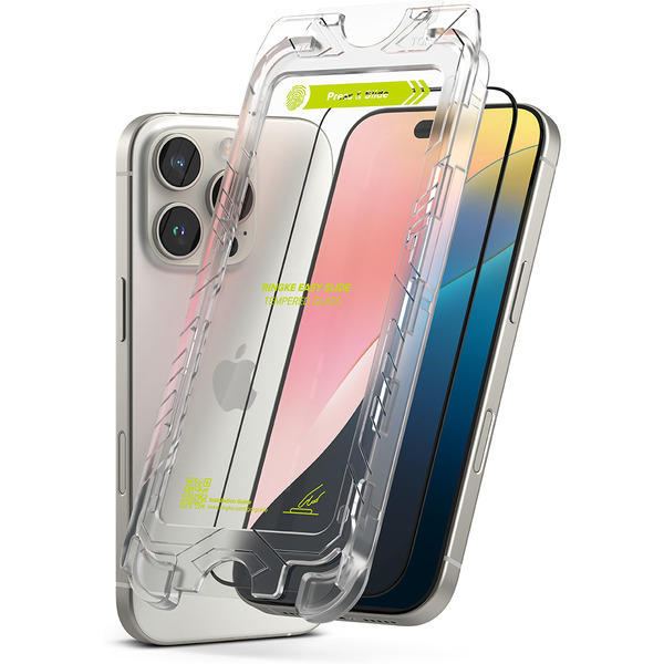 Защитное стекло RINGKE EASY SLIDE для IPHONE 16 PRO MAX BLACK (2шт)
