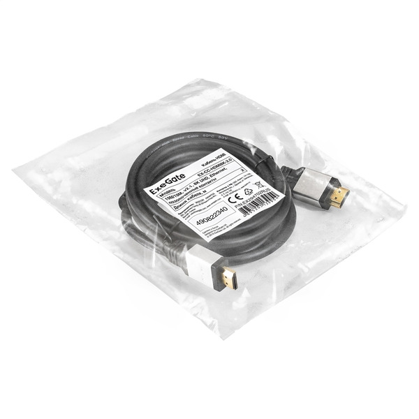 Кабель ExeGate EX-CC-HDMI8K-2.0 HDMI - HDMI (2 м, черный)