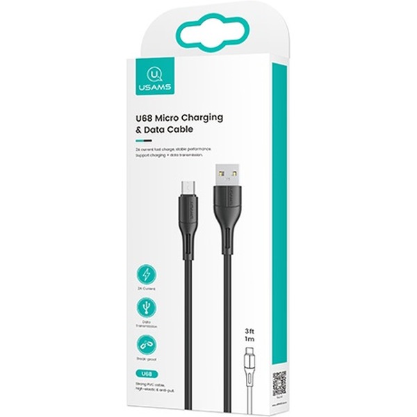 Кабель Usams MicroUSB US-SJ502 U68 (черный)