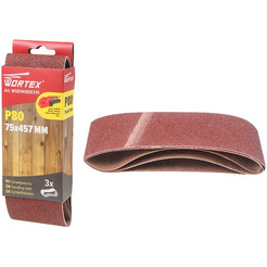 Шлифлента WORTEX P80 75х457мм  бесконечная  (WSB14080E319)