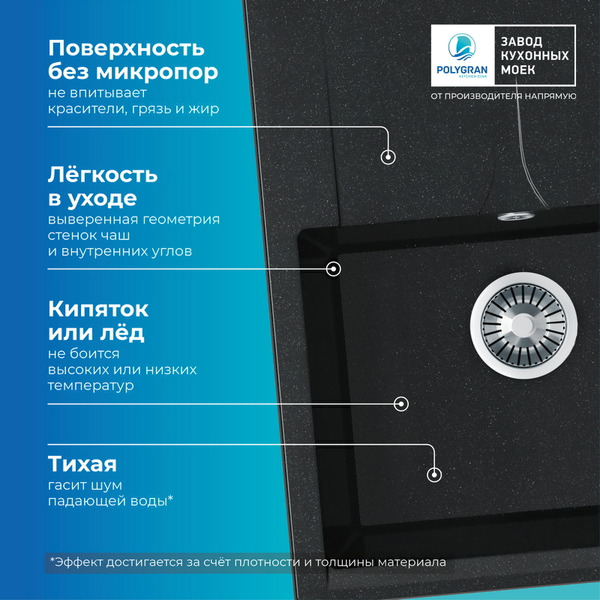 Кухонная мойка Polygran Gals 620 (космос)