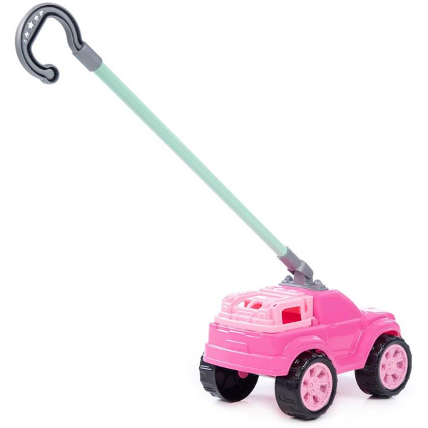 Игрушка-каталка Полесье Боби с ручкой 75021 (розовый)