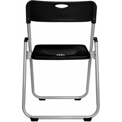 Стулья складные BRABIX Golf Lite CF-017 (КОМПЛЕКТ 4 шт., серебристый каркас, пластик, чёрный) 533034