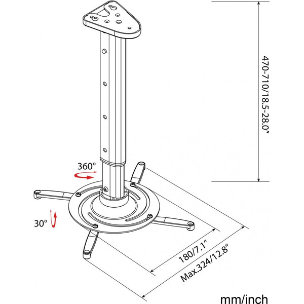 Кронштейн для проектора CACTUS CS-VM-PR05L-BK