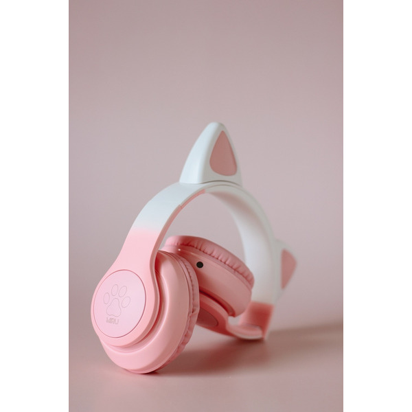 Наушники с ушками MIRU Cat EP-W10 (розовый)