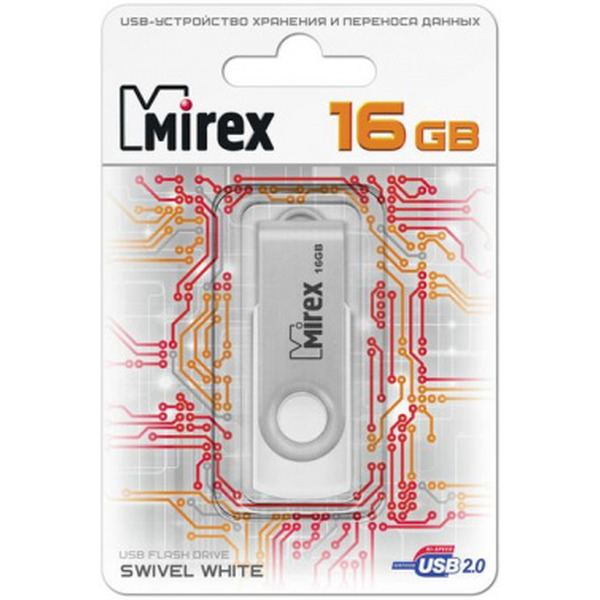 USB Flash MIREX Swiwel White 16GB (13600-FMUSWT16)