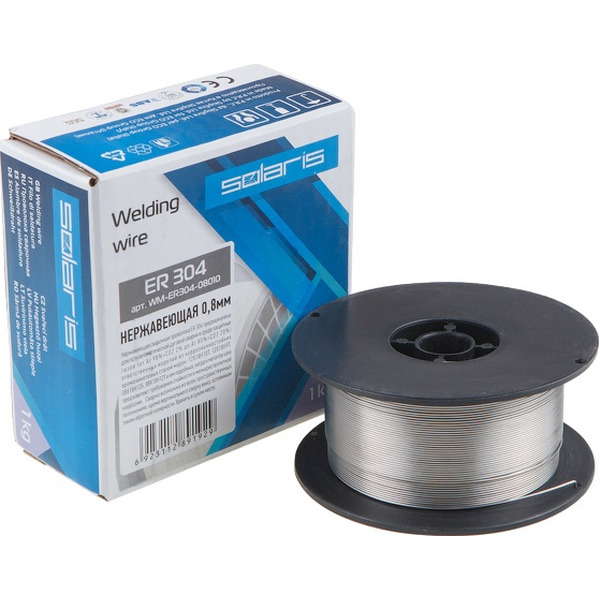 Проволока сварочная SOLARIS для нерж. стали ER 304 ф 0.8мм (WM-ER304-08010)