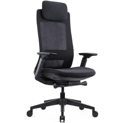 Кресло компьютерное SitZone E-VL002A сетка/ткань, черный, крестов. пластик