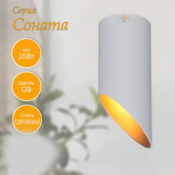 Потолочный светильник Элетех Соната 111 НПБ 01-25-101 G9 1005405288 (белый/золото)