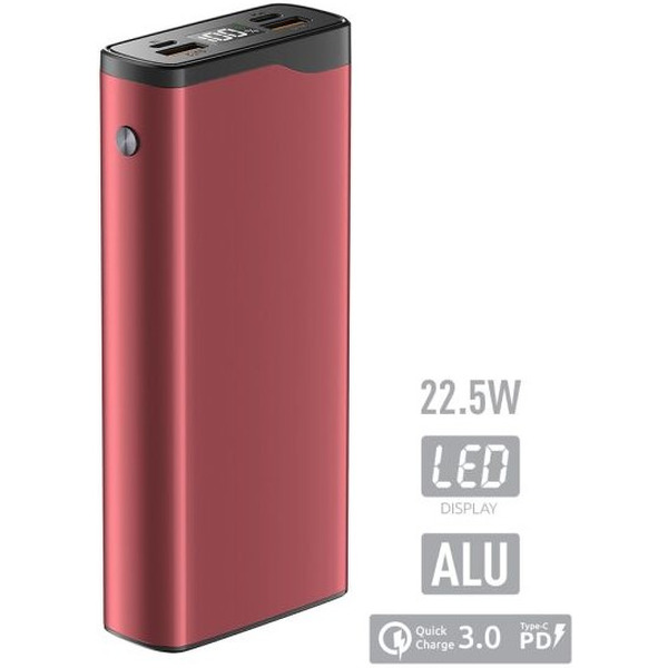 Внешний аккумулятор Olmio QL-20 20000 mAh (красный)