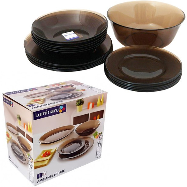 Набор столовый 19 предметов LUMINARC АМБЬЯНТЕ (10L5176) дымчатый