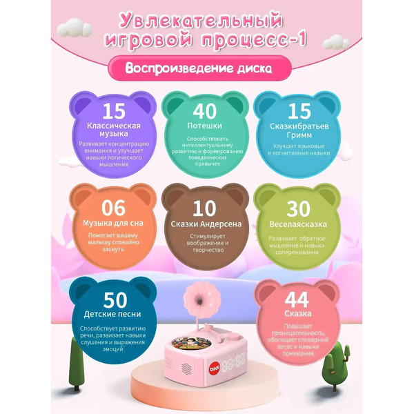 Музыкальная игрушка Biidi Фонограф G80 (розовый)