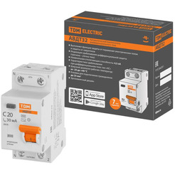 Дифференциальный автомат TDM АВДТ 32 2P(1P+N) C20 30мА 4.5кА тип АС SQ0202-0504