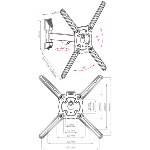 Кронштейн для телевизора Kromax ATLANTIS-10 серый (20219)