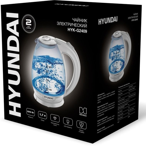 Электрический чайник Hyundai HYK-G2409