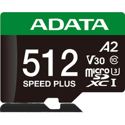 Карта памяти ADATA SPEED PLUS microSDXC 512GB UD512GUI3V30A2SP-RA1 (с адаптером)