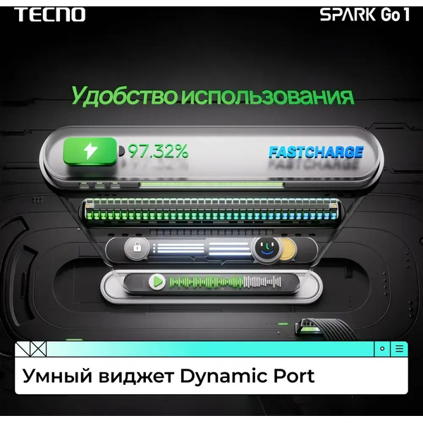 Смартфон Tecno Spark Go 1 4GB/128GB (черный)