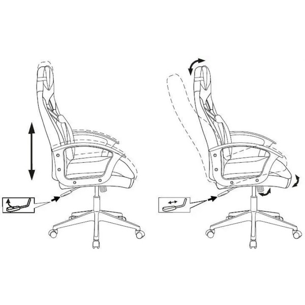 Кресло геймерское Бюрократ Zombie Driver (черный/голубой)