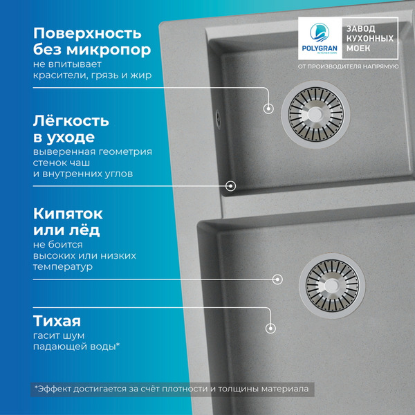 Кухонная мойка Polygran Brig 772 (серый)