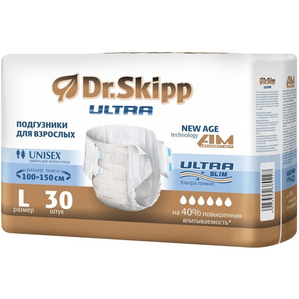 Подгузники для взрослых DR.SKIPP Ultra р-р L (30 шт.)