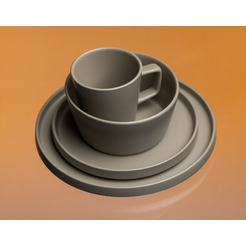Тарелка столовая обеденная Sundays Home Minimalist керамика TRVK26006 (27см, бежевый)