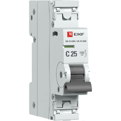 Автоматический выключатель EKF PROxima ВА 47-63N 1P 25А (C) 6кА M636125C