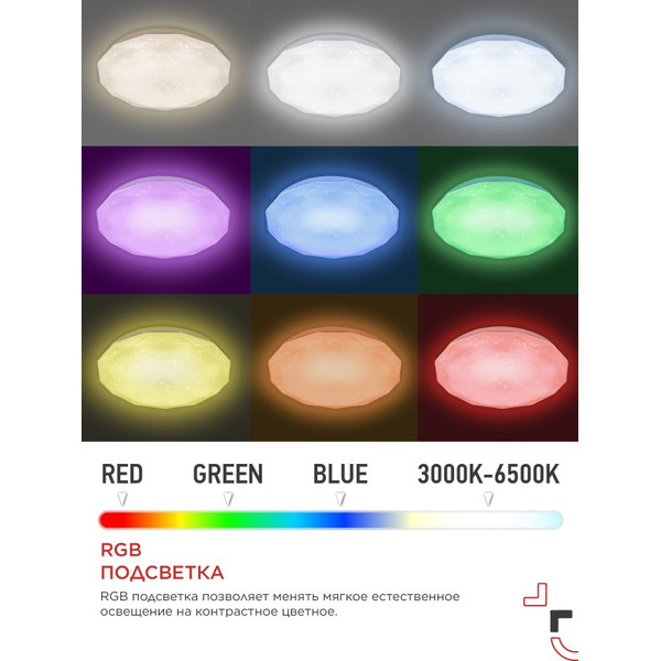 Светильник светодиодный IN HOME COMFORT DIAMOND-RGB (4690612058887)