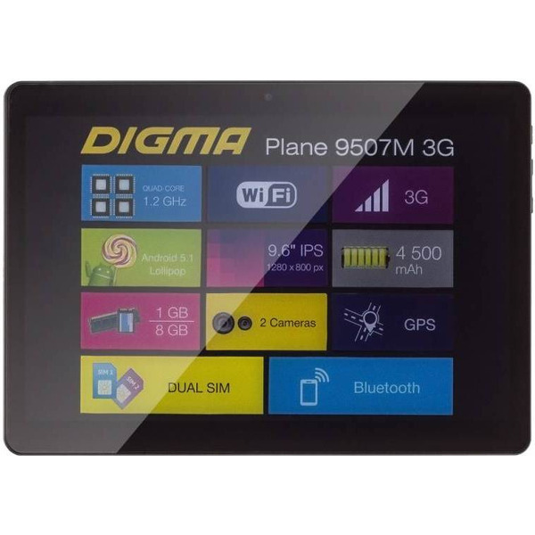Планшет DIGMA Plane 9507M черный