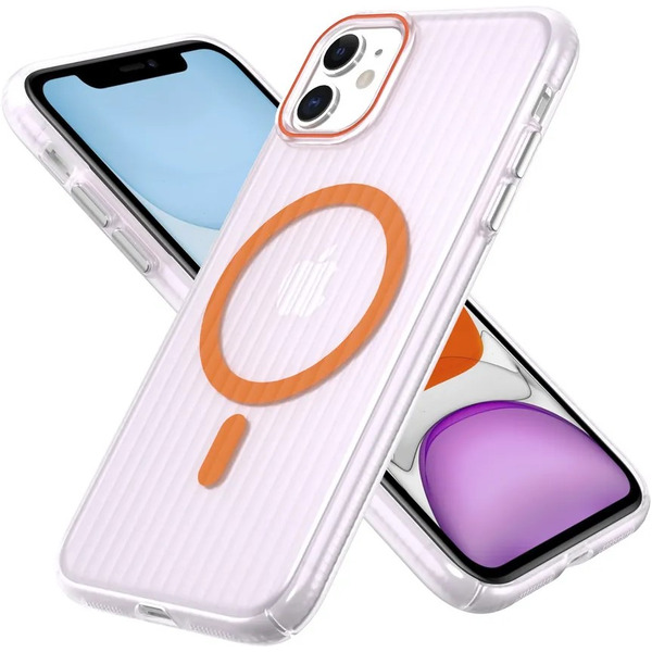 Задняя накладка CASE Translucent Strip Apple iPhone 11 (прозрачно-оранжевый)