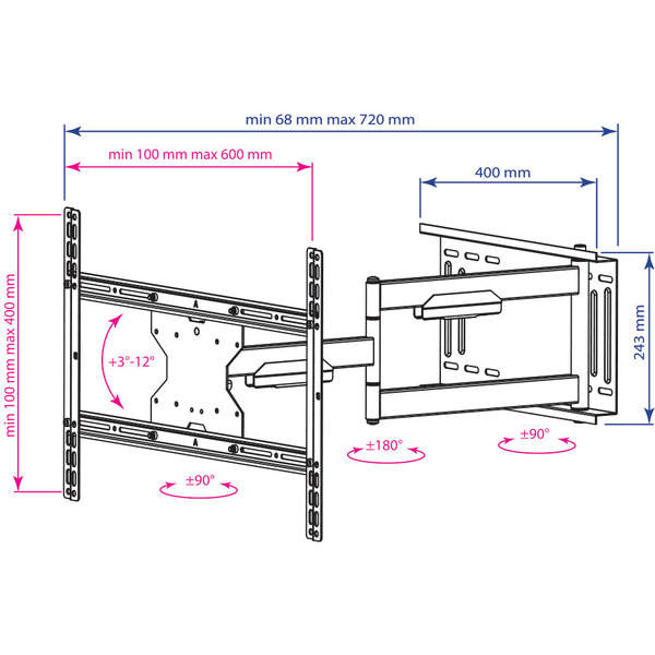 Кронштейн Kromax GALACTIC-60 (черный)