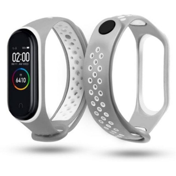 Ремешок CASE Nike для Mi Band 3/4 серо-белый