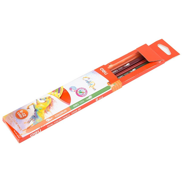 Карандаши цветные двухсторонние DELI "Color Run" C00500