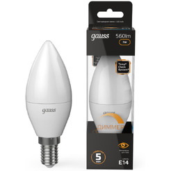 Светодиодная лампочка Gauss Candle-dim E14 7 Вт 3000 К 103101107-D
