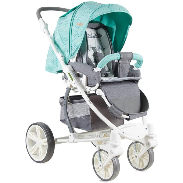 Коляска прогулочная «книга» Lorelli Combi S700 + Footcover 2017 Green&Grey Cities (10020941748)