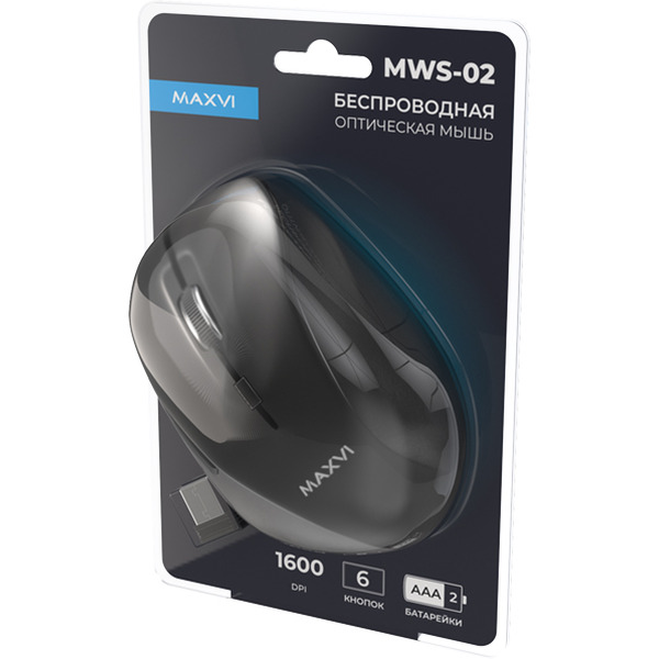 Мышь Maxvi MWS-02 (черный)