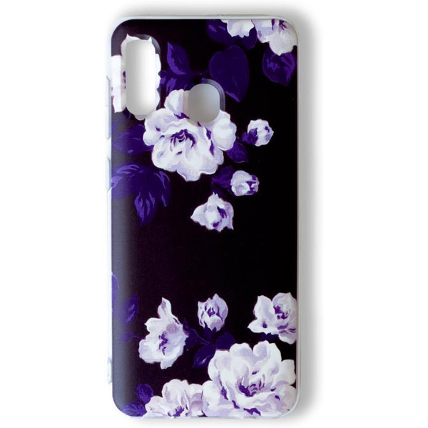 Задняя накладка CASE Print Samsung Galaxy A20 / A30 Черно-белый цветок