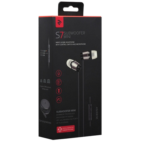 Наушники 2E S7 Subwoofer Mini (2E-IES7GY) серый