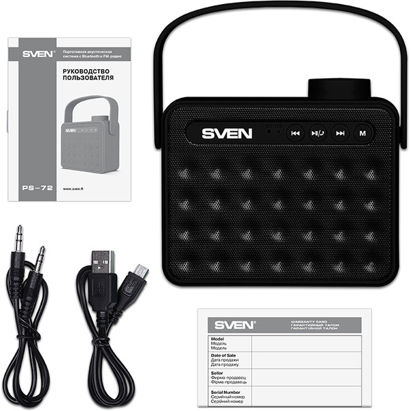 Беспроводная колонка SVEN PS-72 (черный)