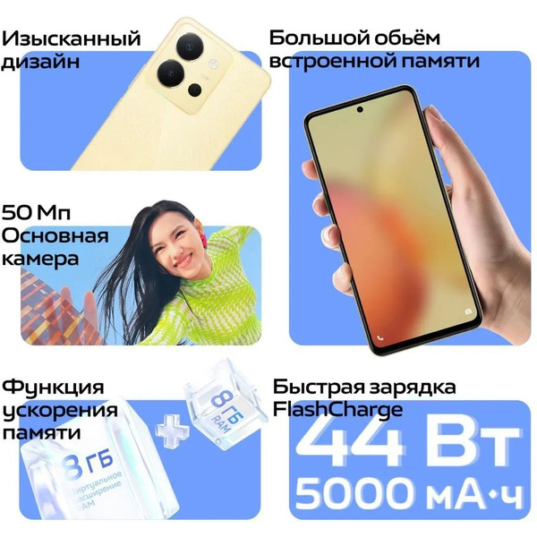 Смартфон Vivo Y36 8GB/128GB Meteor Black