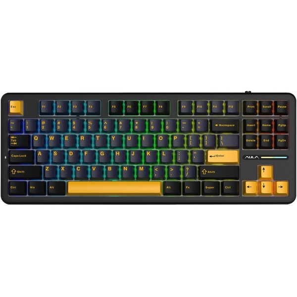 Клавиатура AULA F87 (черный/темно-синий/оранжевый)