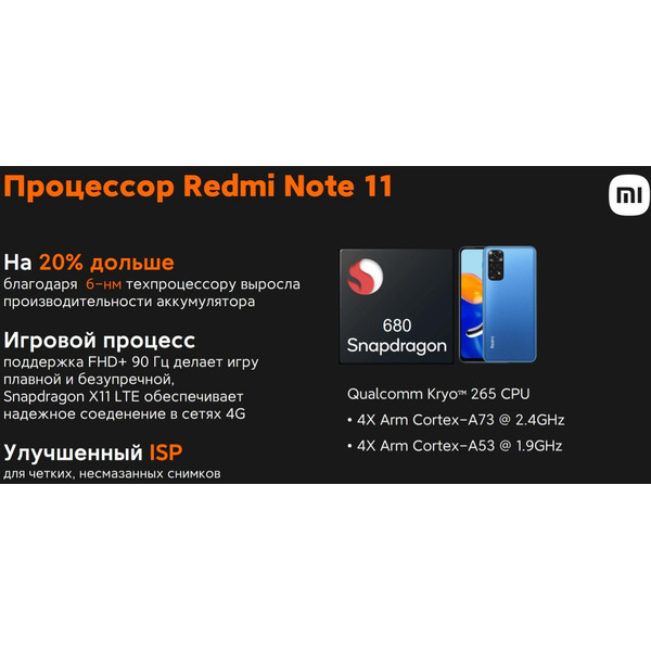Смартфон Xiaomi Redmi Note 11 4GB/64GB (серый графит)