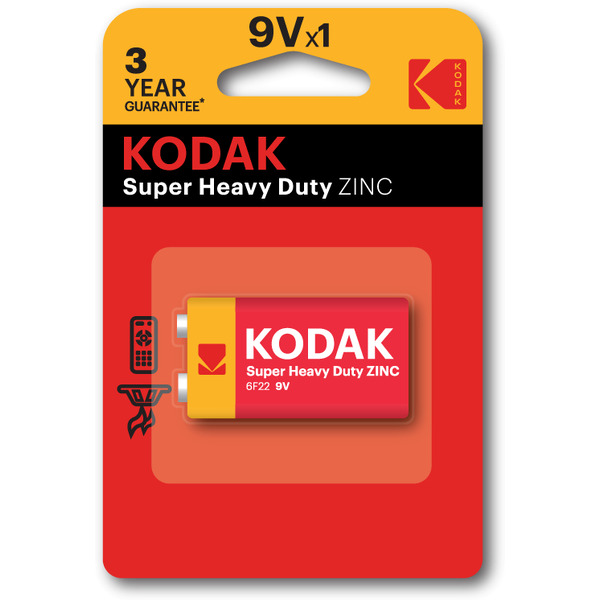 Батарейка солевая Kodak 6F22-1BL EXTRA HEAVY DUTY [K9VHZ-1B] 30953437-RU1