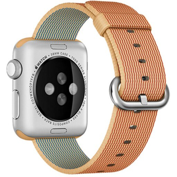 Ремешок MIRU для Apple из плетеного нейлона 44 мм (золотисто-красный)