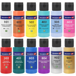 Краски акриловые для техники Флюид Арт BRAUBERG ART 192236