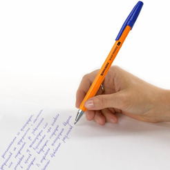 Ручки шариковые Brauberg M-500 Orange, узел 0,7мм, линия 0,35мм, набор 4 шт (143950) синие