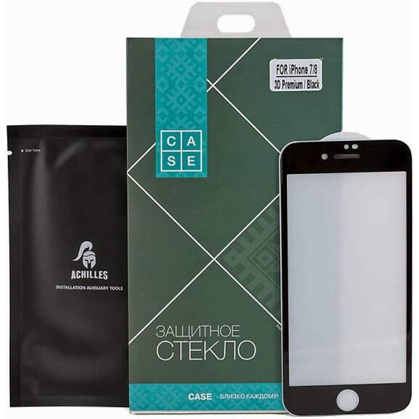 Защитное стекло CASE 3D Premium для Apple iPhone 7 / 8 (черный)
