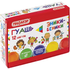 Гуашь 12 цв. ПИФАГОР 191330