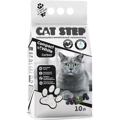 Наполнитель для туалета Cat Step Compact White Carbon 20313015 (10л/8.40кг)